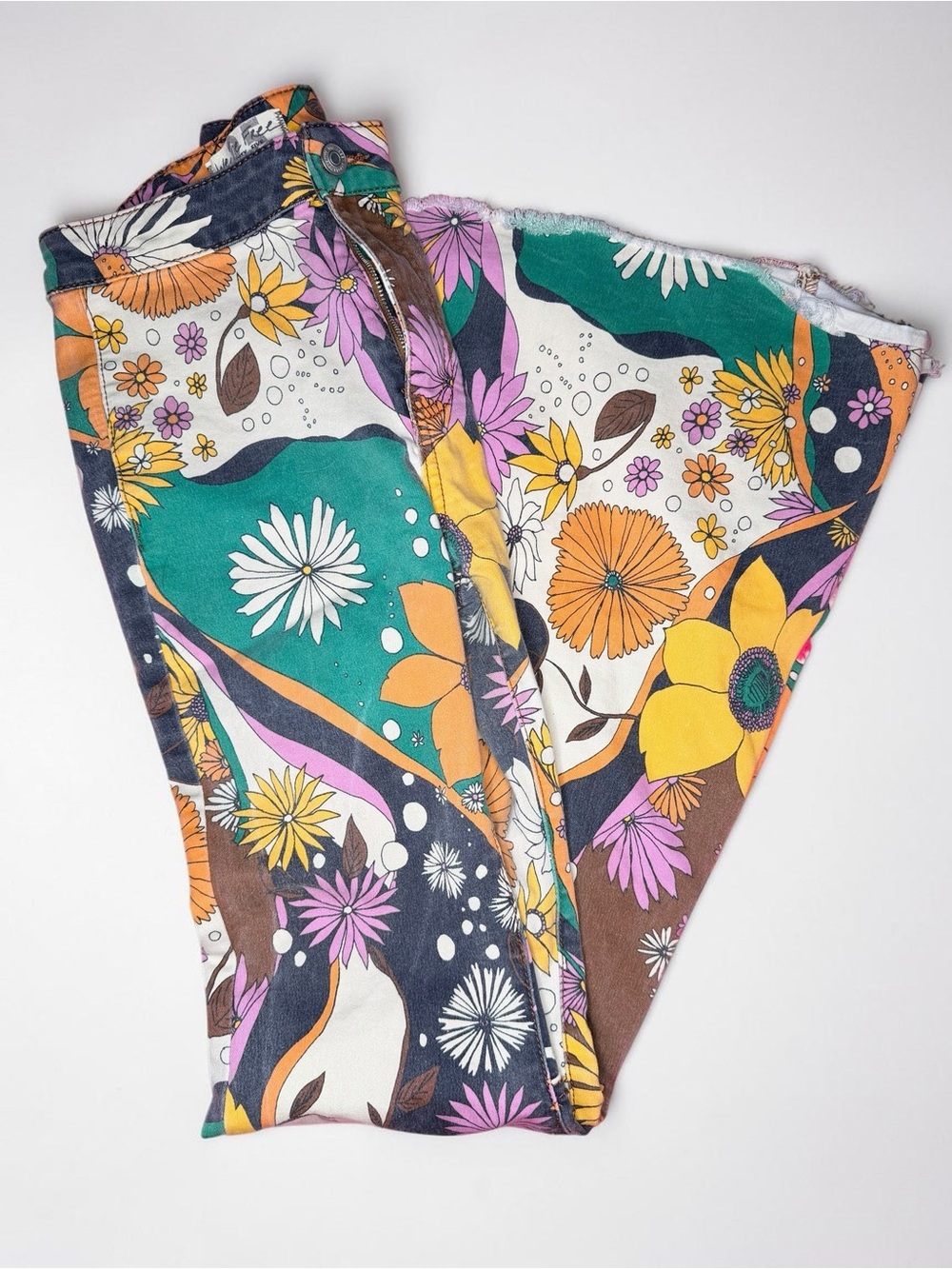 We The Free Floral High-Waist Shorts in White, Teal, Yellow, Pink, Orange, Brown